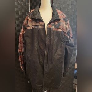 Men's Black and Camouflage Windbreaker